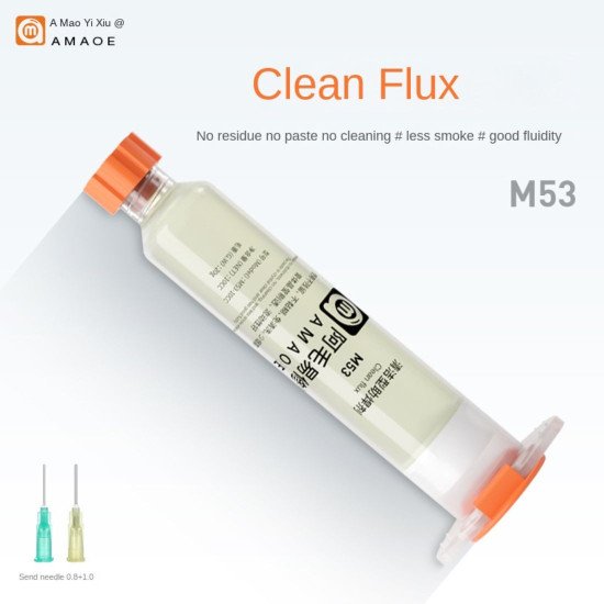 AMAOE M53 NO CLEAN LIQUID SOLDER FLUX FOR BGA WELDING - CRYSTAL CLEAR