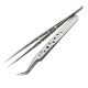 SUNSHINE 9 HOLE STRAIGHT ELBOW TWEEZERS FROSTED BRIGHT TIP 1.5MM NAIL TWEEZERS