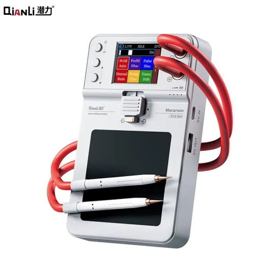 QIANLI MACARON MAX PORTABLE DOUBLE PULSE INTEGRATED BATTERY SPOT WELDING MACHINE WITH ANTI-SLIP SILICONE MAINTENANCE AREA