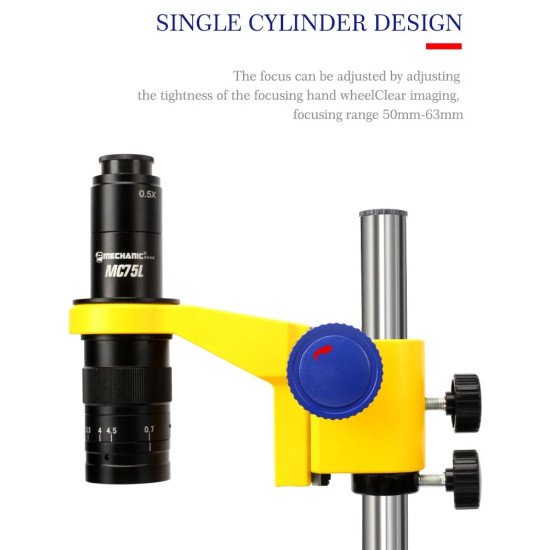 MECHANIC MC75L-B3 MONOCULAR 0.7-4.5X CONTINUOUS ZOOM SINGLE CYLINDER DESIGN MICROSCOPE WITH LED LIGHT