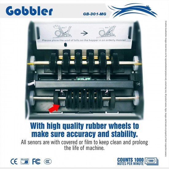 GOBBLER PX-301 NOTE COUNTING MACHINE WITH FAKE DETECTION | COUNTS ALL NEW & OLDS NOTES