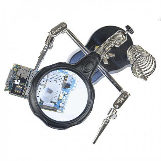 KAISI TU-1093T MAGNIFIER WITH SOLDERING CLAMP (LED)