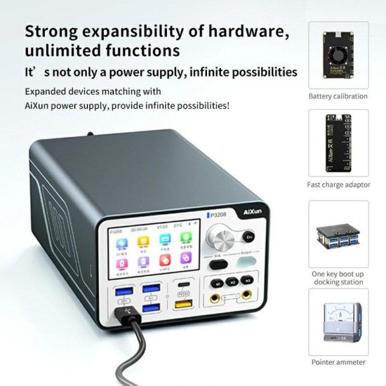 AIXUN P3208 320W 32V / 8A MULTI-FUNCTION INTELLIGENT ADJUSTABLE REGULATED POWER SUPPLY WITH FAST CHARGE ADAPTOR