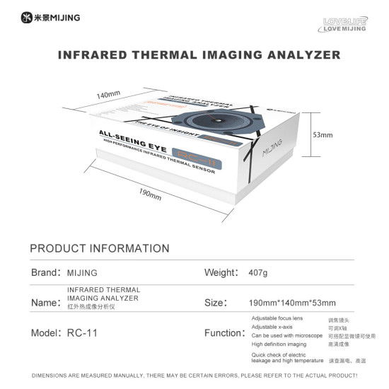 MIJING RC-11 INFRARED THERMAL CAMERA IMAGING ANALYZER FOR PCB MOTHERBOARD DIAGNOSIS 