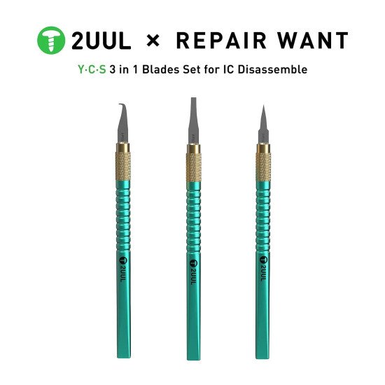 2UUL X REPAIR WANT YCS 3 IN 1 BLADES SET FOR MOTHERBOARD BGA IC GLUE CLEANING