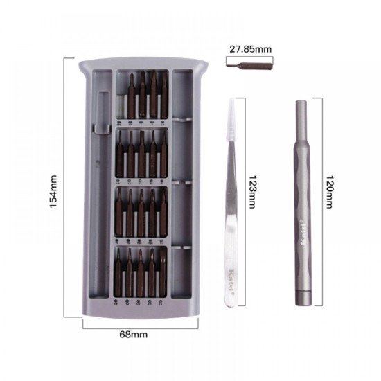 KAISI K-3022A 22 IN 1 HIGH PRECISION SCREWDRIVER SET WITH MAGNETIC BITS