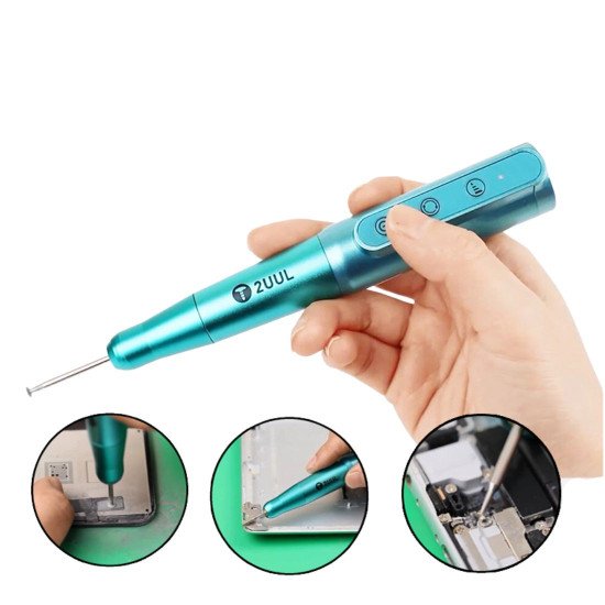 2UUL DA81 RECHARGEABLE ELECTRIC IC POLISHING PEN WITH VARIOUS GRINDING HEADS