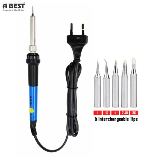 SOLDERING IRON 908 WITH TEMPERATURE CONTROLLER 60W WITH FREE 5 BITS