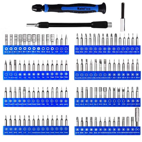 KAISI K-9126 PROFESSIONAL MAGNETIC SCREWDRIVER SET WITH PORTABLE POCKET - 126 IN 1