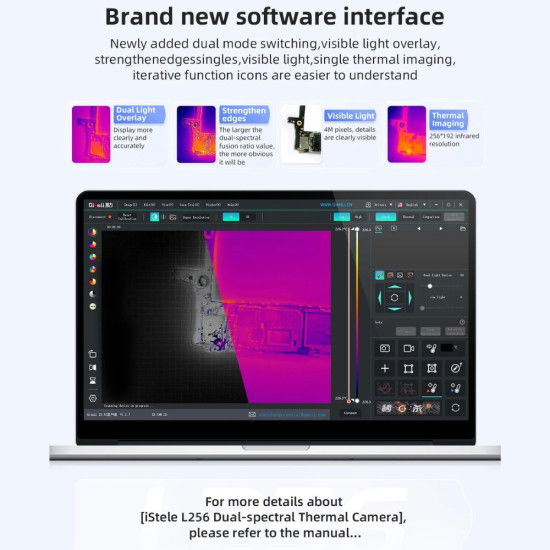 QIANLI L256 ISTELE DUAL-SPECTRAL THERMAL CAMERA SHORT CIRCUIT THERMOMETER FOR MOTHERBOARD REPAIR