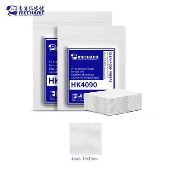 MECHANIC HK4090 ANTISTATIC SOFT MICROFIBER CLEANROOM WIPERS - 100 PCS