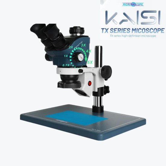 KAISI TX-350S 7X-50X STEREO 3D MICROSCOPE WITH EXHAUST FAN & BIG BASE FOR MOBILE PHONE PCB REPAIR