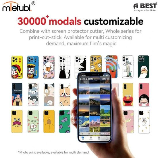 MIETUBL 7.5-INCH HIGH-DEFINITION COLOURFUL PHONE COVER PROTECTIVE FILM PRINTER MACHINE WITH STICKER SET