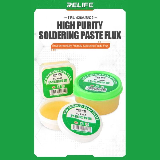 RELIFE RL-426B 40G HIGH PURITY ENVIRONMENTALLY FRIENDLY SOLDERING PASTE FOR REPAIRING ELECTRONIC COMPONENTS BGA CHIP
