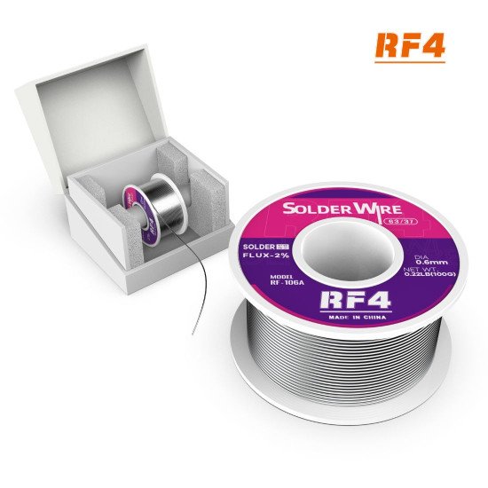 RF4 RF-106A LOW TEMPERATURE MELTING POINT SOLDERING TIN WIRE - 100G