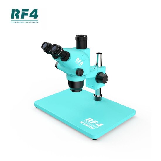 RF4 RF-6565TVP TRINOCULAR STEREO MICROSCOPE WITH BIG BASE 6.5X~65X ZOOM - 3D CONTINUOUS ZOOM