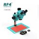RF4 RF7050-P04 TRINOCULAR STEREO MICROSCOPE WITH MULTIFUNCTIONAL ALUMINUM ALLOY BASE 7X~50X ZOOM - 3D CONTINUOUS ZOOM