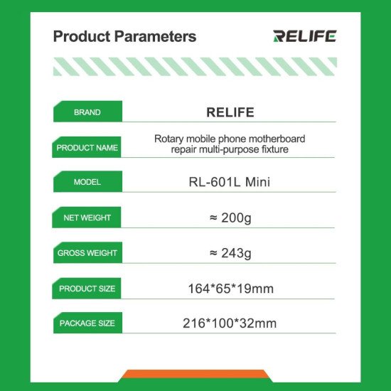 RELIFE RL-601L MINI 360° ROTATING BUCKLE TYPE UNIVERSAL MOTHERBOARD HOLDER FOR MOBILE PHONE REPAIR