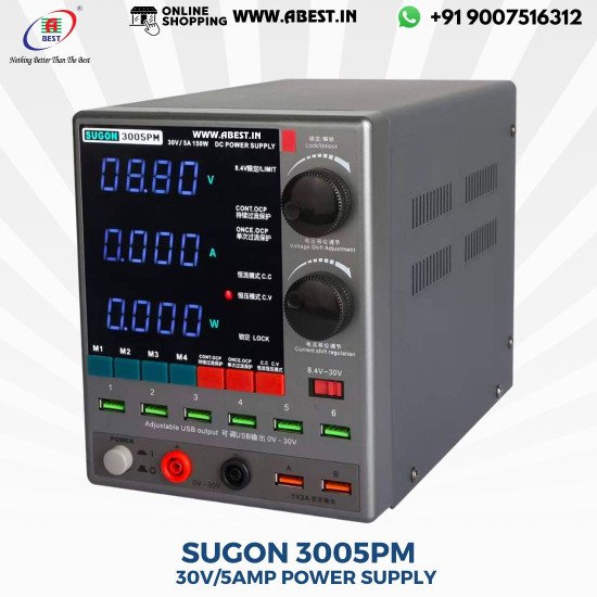 SUGON 3005PM ADJUSTABLE DIGITAL DC POWER SUPPLY WITH SHORT KILLER WITH MEMORY OPTION ( 30V~5AMP )