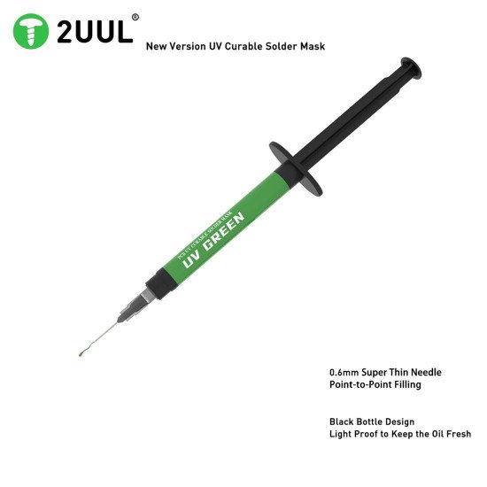 2UUL UV GREEN LIGHT CURING BGA PCB SOLDER MASK INK WITH NEEDLES