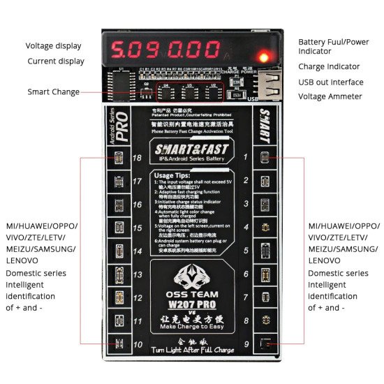 OSS TEAM W207 PRO BATTERY CHARGING ACTIVATION BOARD FOR ANDROID