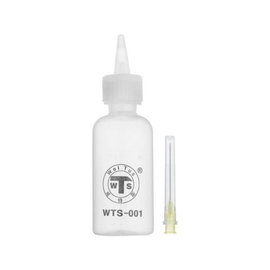 WTS-001 PLASTIC BOTTLE FOR LIQUID CONTAINER WITH NEEDLE - 50ML