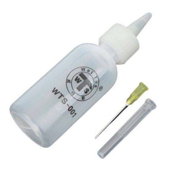 WTS-001 PLASTIC BOTTLE FOR LIQUID CONTAINER WITH NEEDLE - 50ML