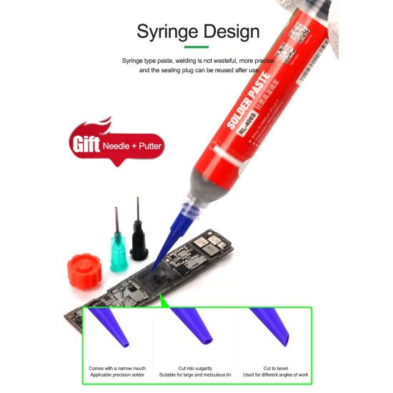 RELIFE RL-406S HIGH TEMPERATURE SOLDER PASTE WITH SYRINGE - 227°C