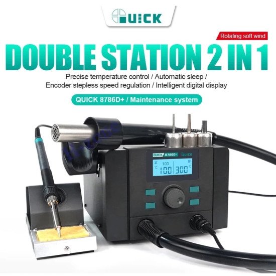 QUICK 8786D+ 2 IN 1 REWORK STATION WITH INTELLIGENT DIGITAL DISPLAY