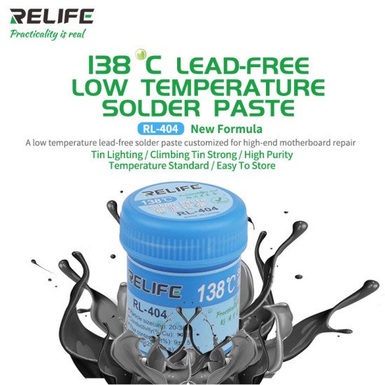 RELIFE RL-404 LOW TEMPERATURE SOLDERING PASTE - 138°C