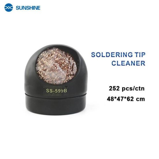 SUNSHINE SS-599B ELECTRIC SOLDERING IRON TIP CLEANER WITH TIN COPPER WIRE BALL 